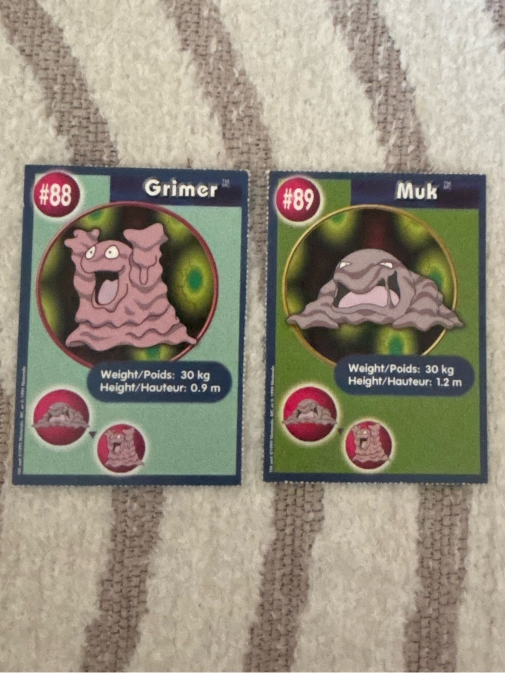 5/$25 1999 Burger King PokéTrivia Promo Cards #88 Grimer #89 Muk